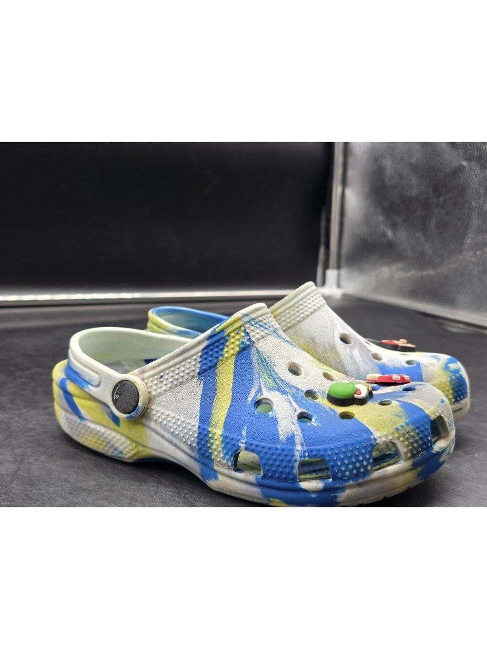 Crocs Classic Clog Shoes Kids Size C13 Tie Dye Mario Yoshi Minion Stains